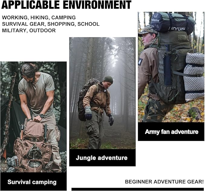 Mardingtop 70L Internal Frame Backpack for Hunting,Camping,Hiking Backpacking Backpack with Rain Cover
