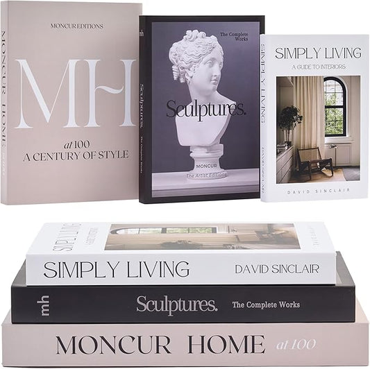 Decorative Coffee Table Books for Home Décor Accents Bookshelf Decor with Real Blank Pages and Removable Covers Set of 3 Mid Century Modern Fake Books for Decoration Room Decor Aesthetic