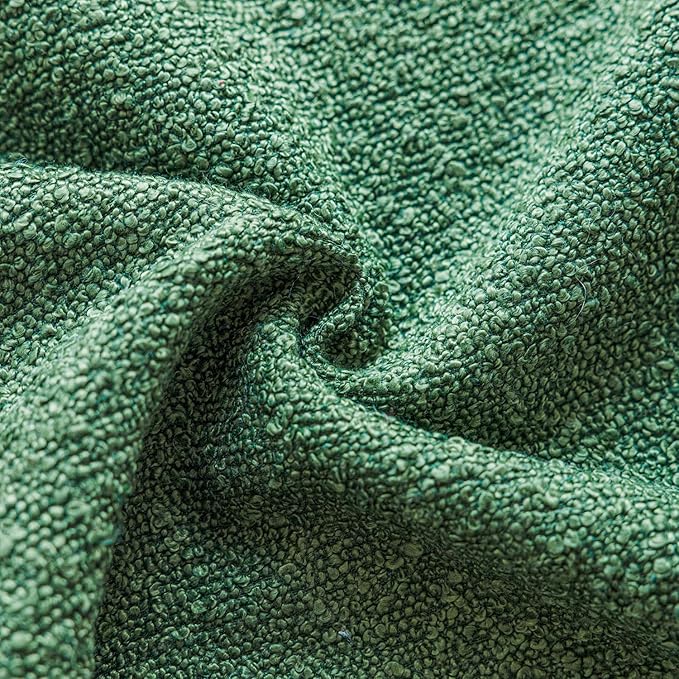 Foindtower Textured Boucle Throw Pillow Covers Accent Solid Pillow Cases Cozy Soft Decorative Couch Cushion Case for Chair Sofa Bedroom Living Room Home Decor, 18 x 18 Inch,Hunter Green