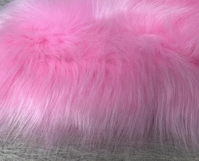 Free Shape Luxury Soft Fluffy Shag Area Rug Double 2'x6', 60x180cm - Vegan Fur Ultra Soft Indoor Carpet Nursery Rugs for Bedroom Home Decor, Pink