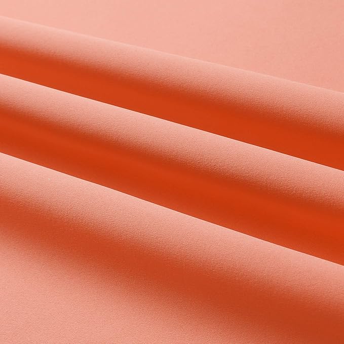 DUALIFE Coral Curtain Panels for Girls Bedroom 54 Inch Length 2 Panels Set Peach Salmon Color Curtains for Nursery Grommet 52 W x 54 L Inch