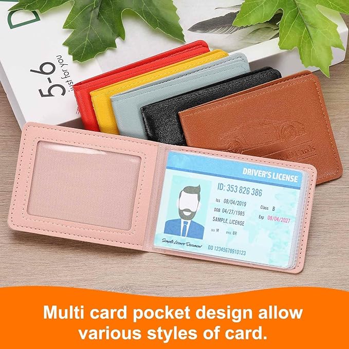 HARFINGTON Car Registration and Insurance Holder PU Leather Vehicle Glove Box Organizer Storage Accessories Car ID Holder with 4 Pockets for License ID Card Bank Card Documents, Red