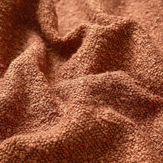 JUSPURBET Rust Decorative Pillow Covers 14x24 Set of 2 Throw Pillow Covers for Couch Sofa Bed Cozy Boucle Textured Lumbar Cushion Covers Cases with Hidden Zipper for Living Room Home Decor