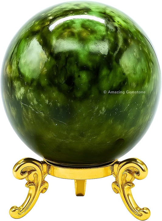Amazing Gemstone Kambaba Jasper Crystal Ball with Stand - 1.5 Inches Crystal Sphere Meditation Balls for Witchcraft and Decorative Balls