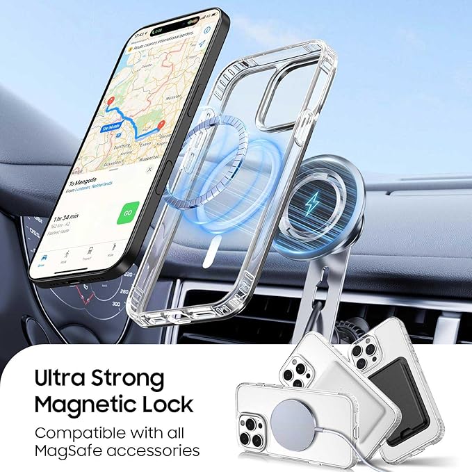 Ntwinro Magnetic for iPhone 14 Pro Max Clear Case (Compatible with MagSafe) with Black Detachable Wallet & Card Holder for 3 Cards [RFID Blocking] Military Grade Protective Slim Phone Cover