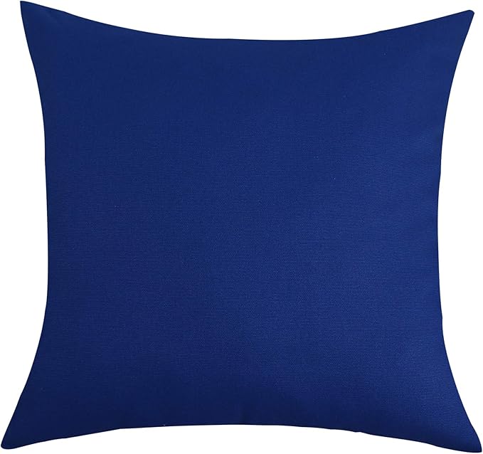 TangDepot Cotton Solid Throw Pillow Covers, 18" x 18" , Royal Blue, 1 Count (Pack of 1)