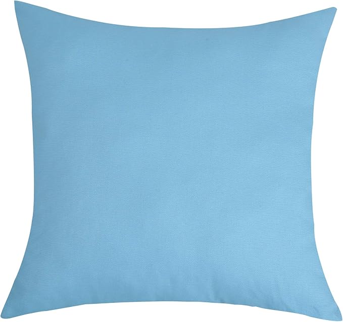 TangDepot Handmade Decorative Solid 100% Cotton Canvas Throw Pillow Covers/Pillow Shams, (28"x28", Sky Blue), 1 Count (Pack of 1)