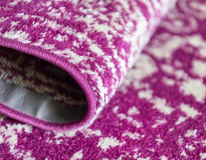 Rugs.com Arlington Collection Rug – 8 Ft Octagon Purple Medium-Pile Rug Perfect for Living Rooms, Kitchens, Entryways