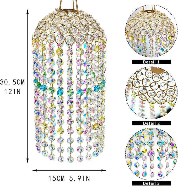 Crystal Suncatchers Window Hanging Wind Chime Garden Porch Home Wedding Party Suncatcher Rainbow Maker Crystal Glass Beads Prisms Sun Catcher