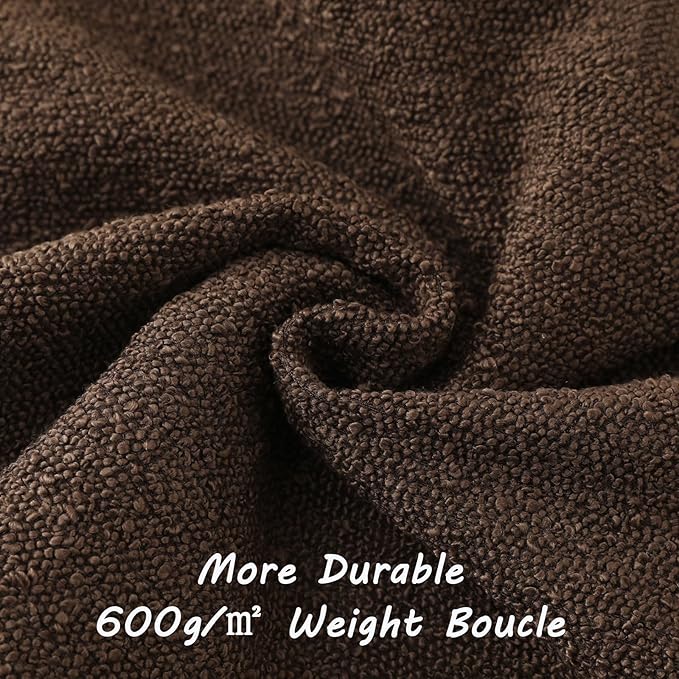 HAUSSY Set of 2 24x24 Decorative Throw Pillow Covers, Soft Cozy Textured Boucle Couch Cases, Home Decor for Couch Bed Living Room, Dark Coffee
