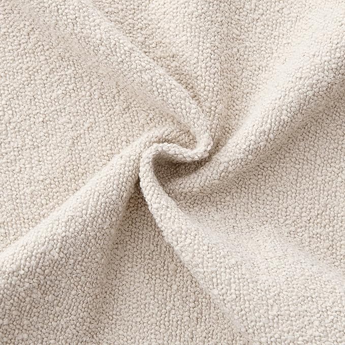 ANRODUO Pack of 2 Textured Boucle Throw Pillow Covers Soft Beige Euro Decorative Accent Solid Pillow Cases Cozy Modern Couch Cushion Case for Chair Sofa Bedroom Living Room Home Decor, 24 x 24 Inch