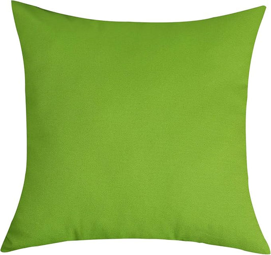 TangDepot Cotton Solid Throw Pillow Cover, 12 INCH x 12 INCH, Apple Green