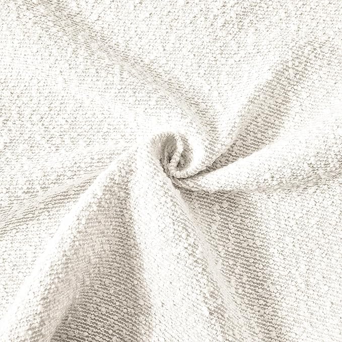 Boucle Decorative Throw Pillow Covers for Couch Set of 2, 24x24 inches, White