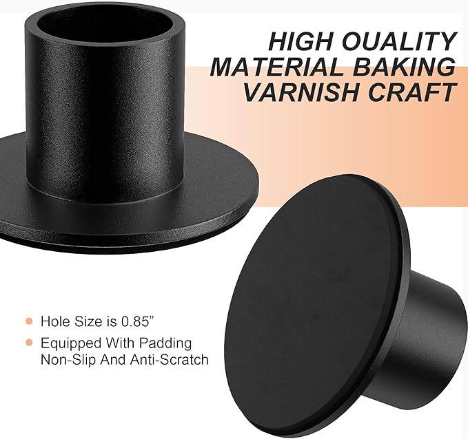 12 Pcs Black Candle Holders Bulk - Elegant Taper Candle Holders, Classic Candlestick Holders for Table Centerpiece, Festive Christmas Mantel Display or Sophisticated Home Decor