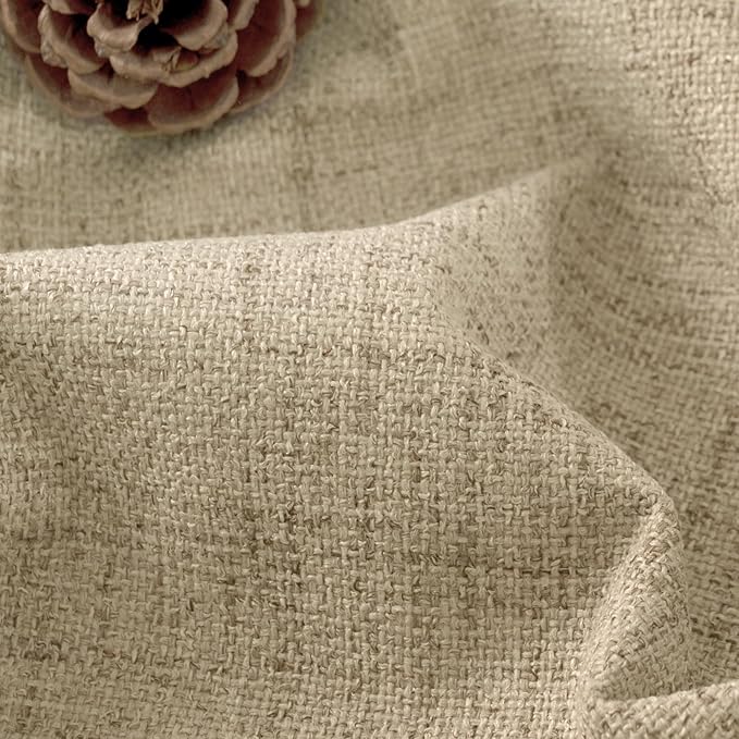 Lajode Linen Blackout Curtains for Living Room Narrow Window, Thermal Insulated Complete Light Blocking Soundproof Small Curtains for Bedroom, Each 38 Inch Wide 80 Inch Length 2 Panels, Burlap