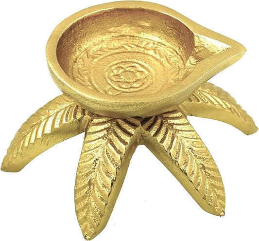 Shubhkart Engraved Petal Diya in Octopus Shape - Deepam/Deep/Festival Diya - Long Lasting for Puja, Return Gift, Very Light, Medium Size Oil Lamp for Home Decor