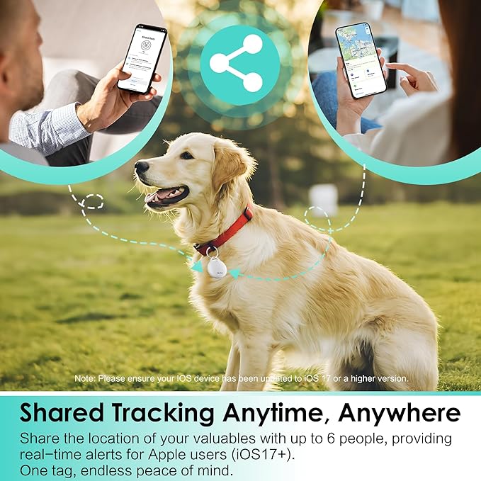 Air Tracker Tags-4 Pack: Bluetooth Tracker Works with Apple Find My (iOS Only), Key Tags and Smart Tag Locator for Luggage, Backpack, Suitcases, Pets, Replaceable Battery(White)