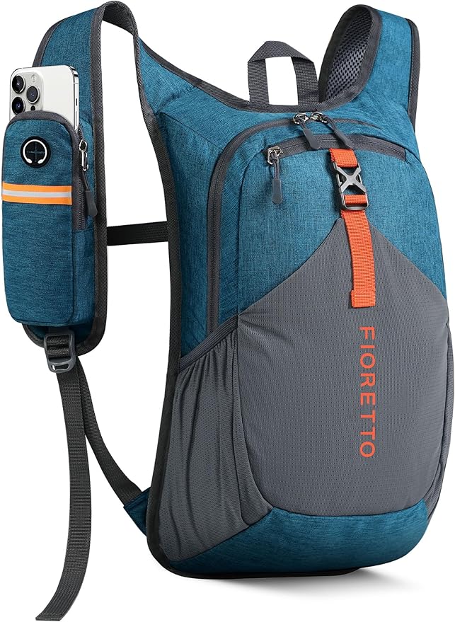 FIORETTO 15L Hiking Backpack for Women Men Mini Packable Backpack Lightweight Small Daypack for Camping Travel Outdoor, Turquoise