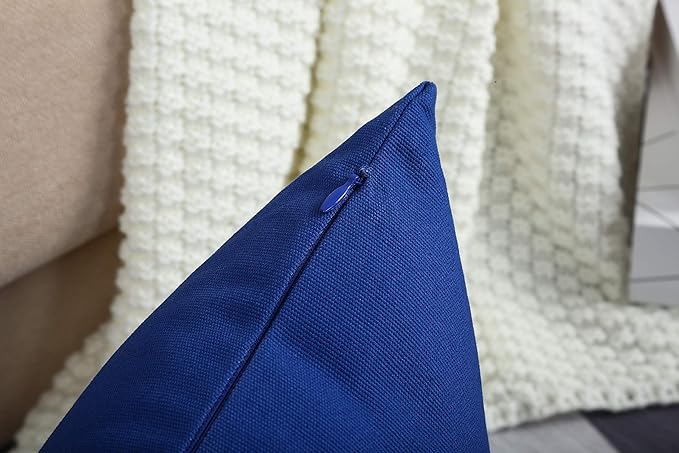 TangDepot Handmade Decorative Solid 100% Cotton Canvas Throw Pillow Covers/Pillow Shams, (12"x18", Royal Blue)