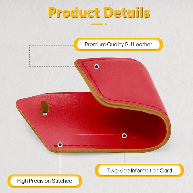Travelambo 20 Pack Luggage Tags Faux Leather for Suitcases Travel Bag Labels with Protection Cover ID (Red Deep)