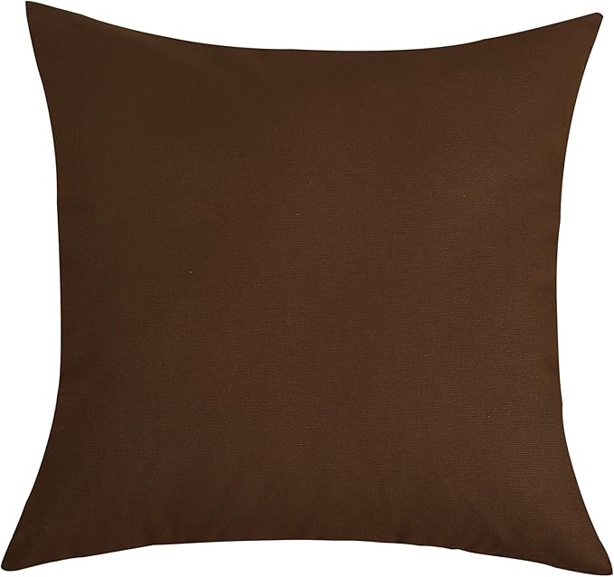 TangDepot Cotton Solid Throw Pillow Covers, 16" x 16" , Coffee, 1 Count (Pack of 1)