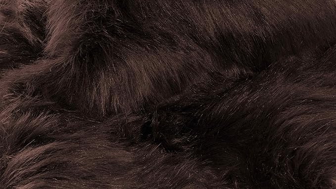 Luxe Gordon Faux Fur Rug with Soft and Fluffy Pile | Machine Washable Living Room Rug with Anti-Slip Backing | Cruelty-Free Area Rugs for Office or Bedroom, Chocolate, 6 ft Dia.
