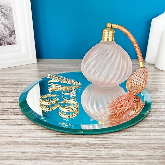 Plymor 8" Round, 5mm Thick Beveled Glass Mirror Circle, Pack of 12