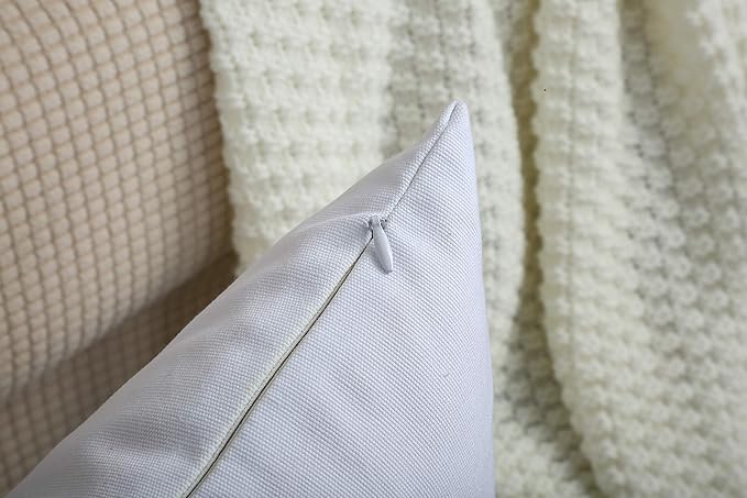 TangDepot Handmade Decorative Solid 100% Cotton Canvas Throw Pillow Covers/Cushion Covers, 45 Colors Available - (20" x20" , White, 2 Count (Pack of 1))