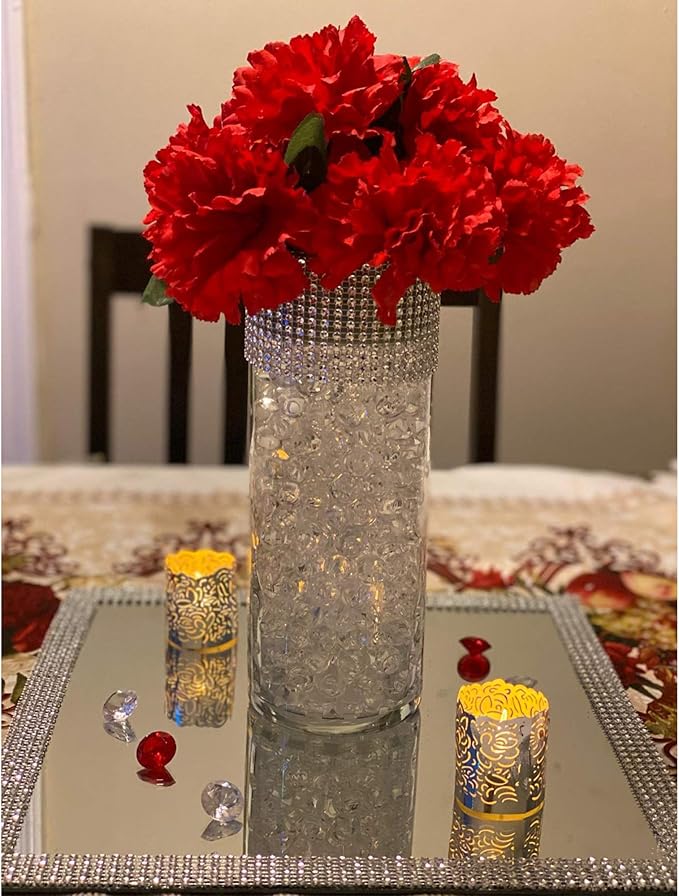 WGVI WGV Large Square Mirror Plate 14" Width, 4.5 mm Thickness, Frameless Sanded Edges, Quality Thick Candle Tray, Home Event Party Wedding Table Centerpiece Wall Decor, 1 Piece