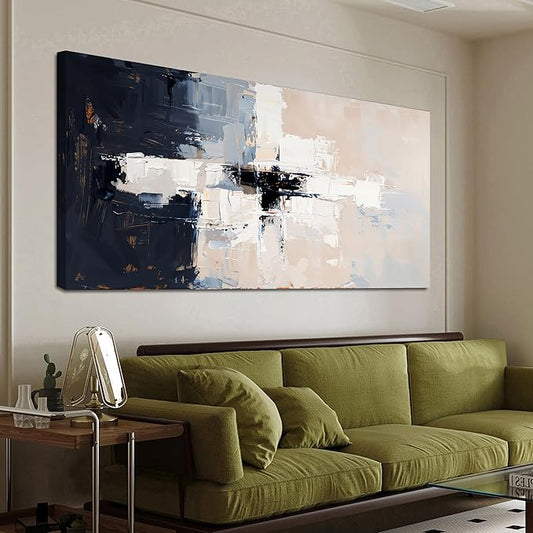 Abstract Wall Art Decor Large Wall Art Pictures for Living Room Oversized Black and White Wall Art Decor Abstract Canvas Art Wall Decor Modern White Wall Art Prints Bedroom Office Decor 35" X 70"