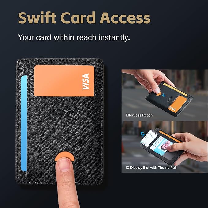 Espera Slim Minimalist Wallet for Men and Women, RFID Blocking Credit Card Holder, Thin Front Pocket Travel ID Case, Gifts for Men