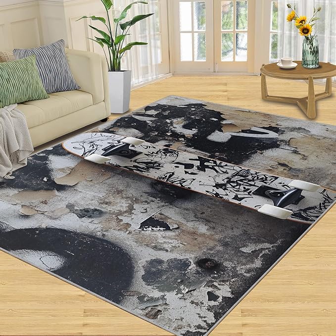 Dragons Rug for Living Room, Fantasy Animals 3x4 Area Rug Magical Creatures Rug for Bedroom Non-Slip Indoor Floor Carpet, Low Pile Resistant Carpet for Dining Room, Office, Home Decor