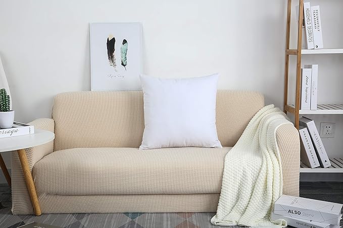 TangDepot Handmade Decorative Solid 100% Cotton Canvas Throw Pillow Covers/Cushion Covers, 45 Colors Available - (20" x20" , White, 2 Count (Pack of 1))