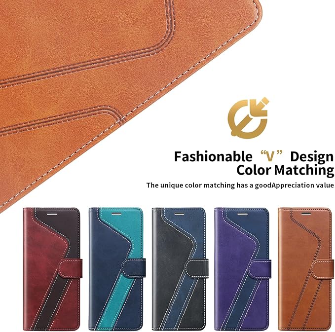 CIVICASE for iPhone 15 Pro Wallet Case,Leather Flip Case RFID Blocking Credit Card Holder Folio Magnetic Stand TPU Shockproof Cover Compatible with iPhone 15 Pro Brown