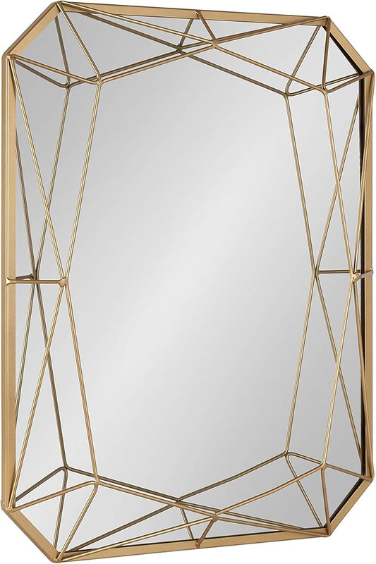 Kate and Laurel Keyleigh Modern Glam Geometric Shaped Metal Accent Wall Mirror, Gold