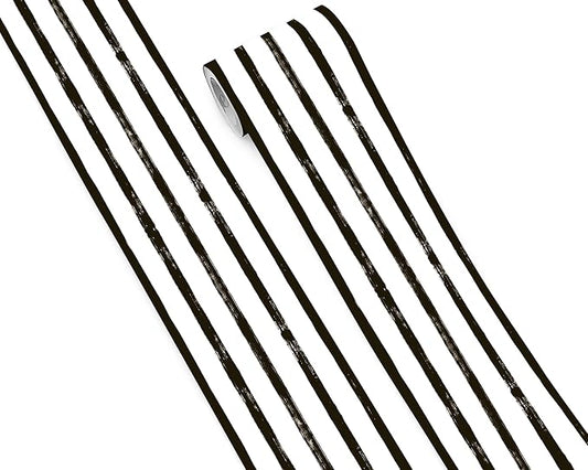 FLFK Mirror Frame Border - Black and White Striped Wallpaper Trim Peel and Stick Wall Borders Decal 5" x 240"