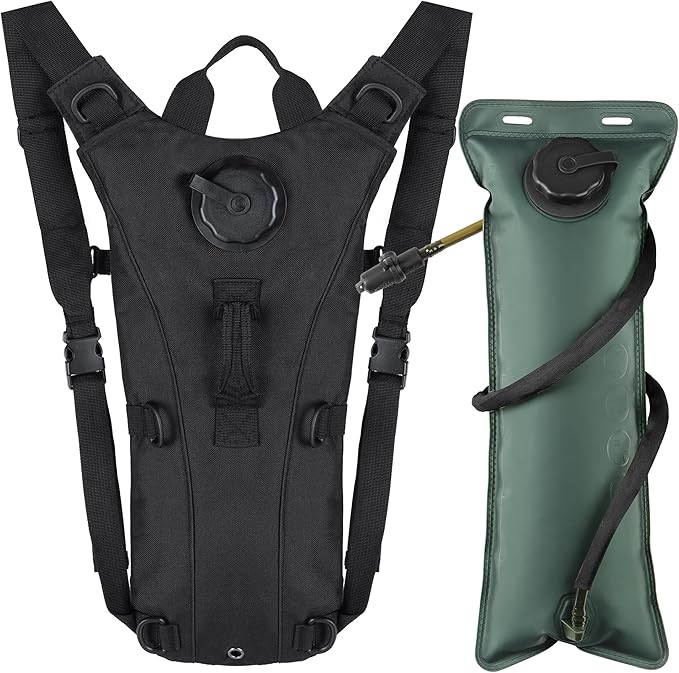 Outplea Tactical Rave Hydration Backpack with 3L Water Bladder for Men, Small Water Backpack for Hiking