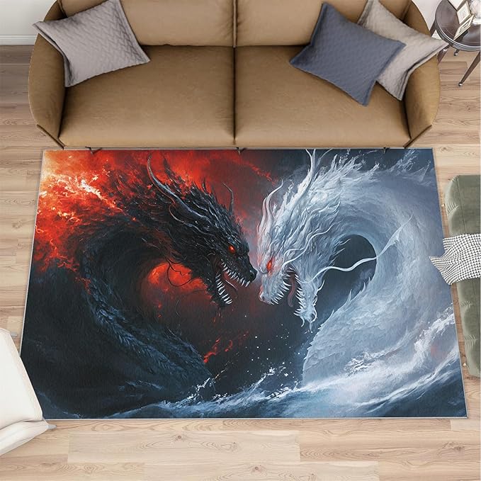 Graffiti Hip-Hop 5x8 Area Rugs for Living Room, Skateboarding Washable Non Slip Rugs, Street Art Low Pile Print Rug for Bedroom, Dining Room, Home Office