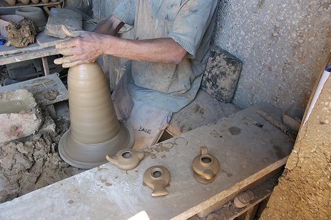 Christian & Jewish Holy Land Oil Lamp with Widow’s Mite Coin – Unique Handmade Gift of Faith