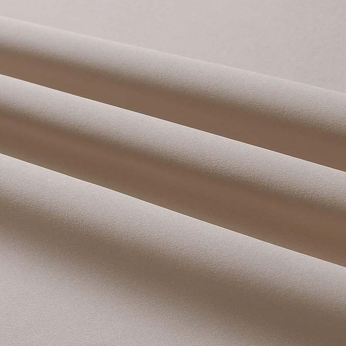 DUALIFE Blackout Curtains 96 Inches Long for Bedroom Thermal Insulated Curtain Panels with Grommet Room Darkening Widow Drapes/Draperies 52x96 Inch 2 Panels Light Taupe