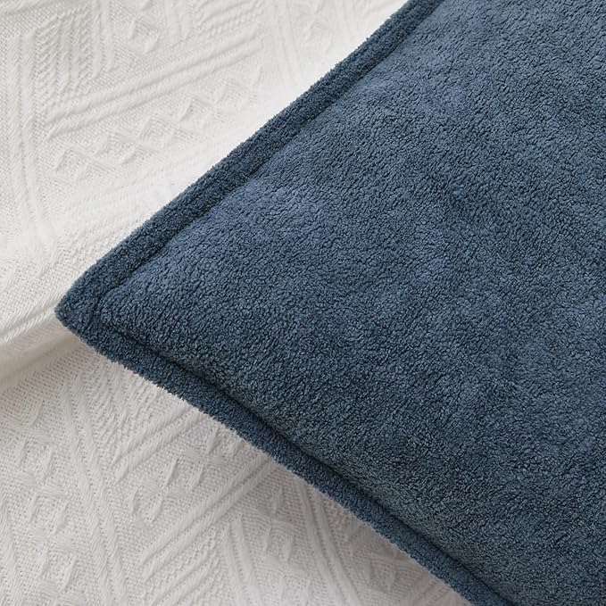 Kevin Textile Waterproof Decorative Pillow Covers Dusty Blue 20x20 Inch Pack of 2 Soft Boucle Textured Throw Pillowcases Elegant Accent Pillows for Couch Sofa Chair Bed Home Decor Indoor Outdoor