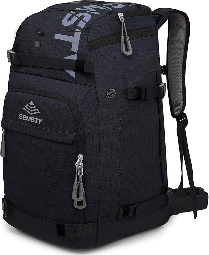 Ski Boot Bag, 55L/70L Waterproof Ski and Snowboard Boots Travel Backpack for Skis, Snowboard, Ski Helmet, Goggles, Gloves & Accessories