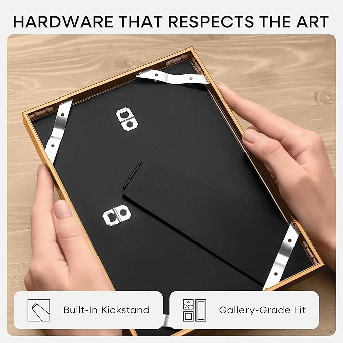 Homeforia 10x10 Picture Frame Bronze, High End Metal 10 by 10 Square Brass Frames with Mat 8 x 8 Photo, 10x10 Poster Frame Matted to 8x8 Art, Wall or Tabletop Frame, Tempered Glass, Wall Kit, Set of 3