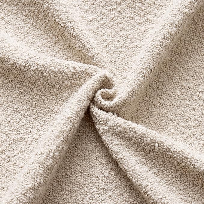 ANRODUO Pack of 2 Textured Boucle Throw Pillow Covers Soft Oatmeal Euro Decorative Accent Solid Pillow Cases Cozy Modern Couch Cushion Case for Chair Sofa Bedroom Living Room Home Decor, 26 x 26 Inch