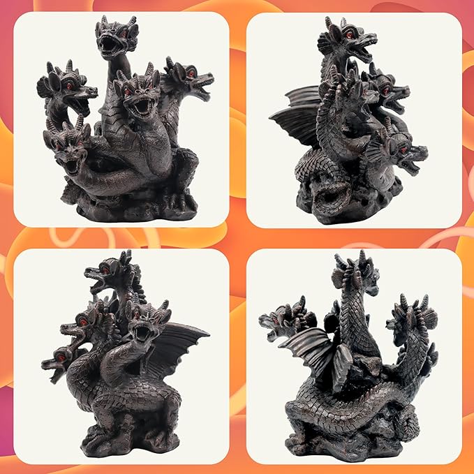 Hosley 2pk 8.5 Inch High Resin Dragon Decor Statue/Incense Cone Burner Smoking Dragon Holder. Ideal for Spa and Aromatherapy Suggested for use with Hosley Brand Incense Cones
