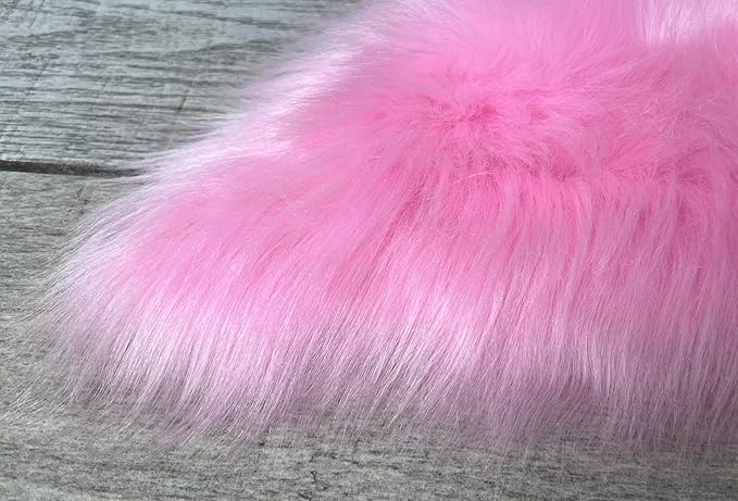 Free Shape Luxury Soft Fluffy Shag Area Rug Single 2’x3', 60x90cm - Vegan Fur Ultra Soft Indoor Carpet Nursery Rugs for Bedroom Home Decor, Pink