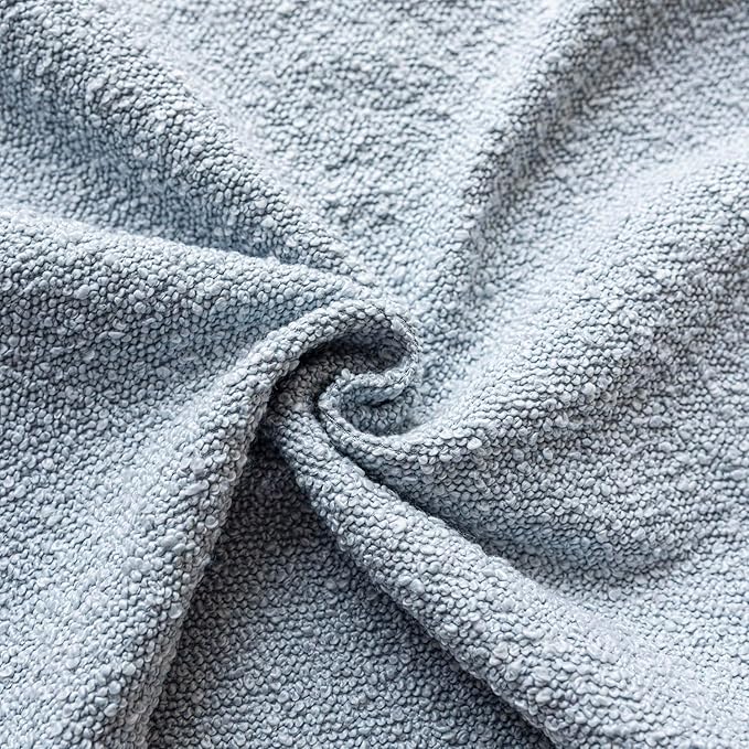 Foindtower Modern Textured Boucle Throw Pillow Covers Accent Solid Decorative Pillow Cases Cozy Woven Couch Cushion Case for Chair Sofa Bed Living Room Home Decor, 18 x 18 Inch, 1PC, Light Blue