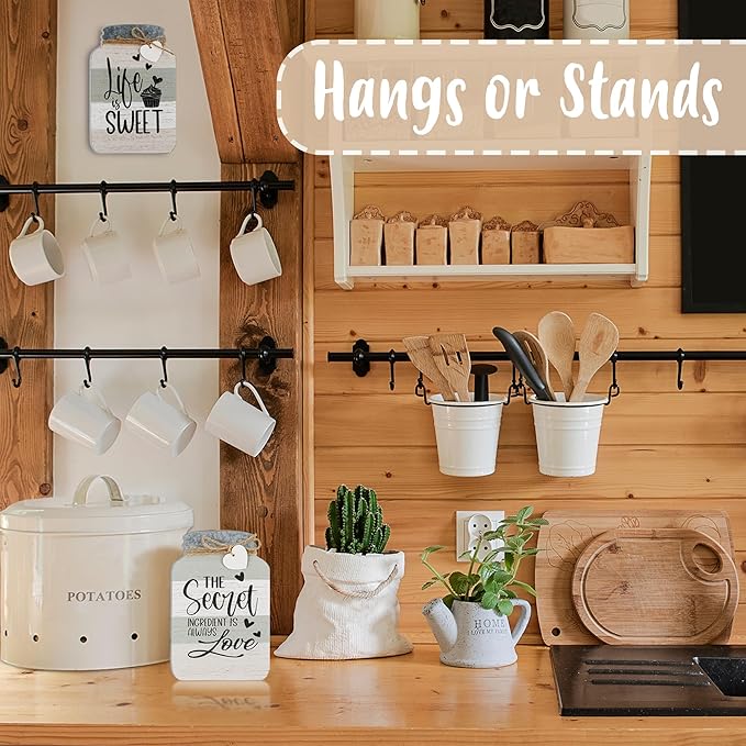 Old Shack Collection – Kitchen Wall Decor Set of 4 – Durable Kitchen Wall Art – Refined Kitchen Decor to Elevate Your Home, Crafted for Lasting Style, 8 x 5 in