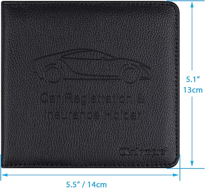 Wisdompro Car Registration and Insurance Holder 2 Pack PU Leather Vehicle Glove Box Documents Organizer Auto Accessories Wallet Paperwork Case for Women ID Card, Driver's License - Pink and Black