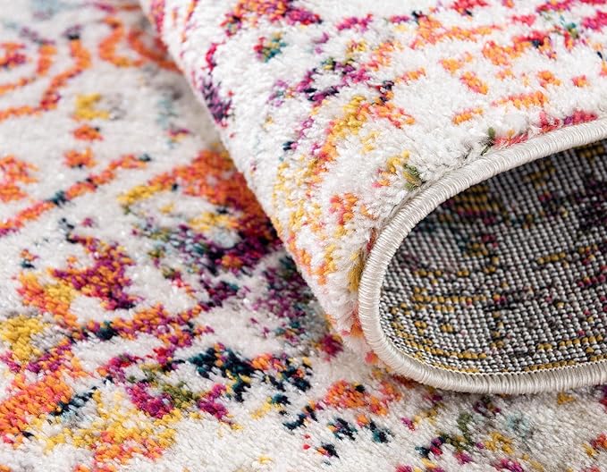 Rugs.com Arlington Collection Rug – 5 Ft Octagon Multi Medium-Pile Rug Perfect for Living Rooms, Kitchens, Entryways